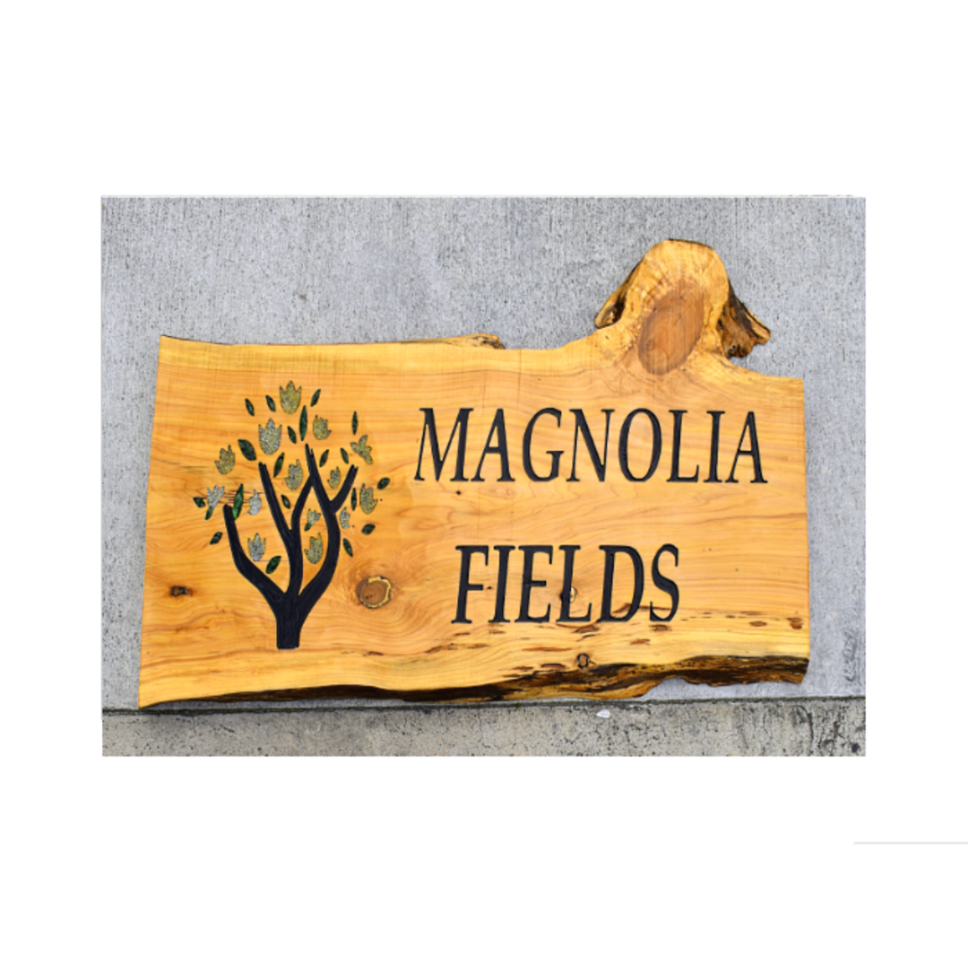 Macrocarpa Magnolia Fields Custom Sign image 0